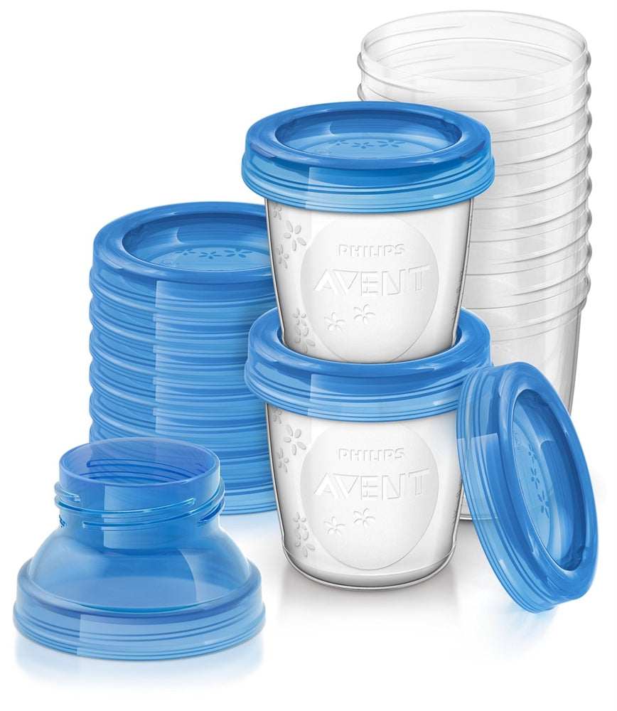 Philips Avent recipiente de stocare VIA cu capac si lingurita 20 buc/set