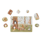 Little Dutch puzzle din lemn FSC cu sunete 12m+ Forest Friends Blue
