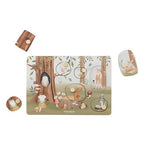 Little Dutch puzzle din lemn FSC cu sunete 12m+ Forest Friends Blue