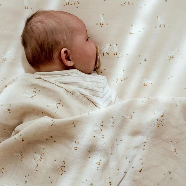 Little Dutch patura dublata din bumbac organic cu doua fete 110x140 cm 0m+ Little Goose