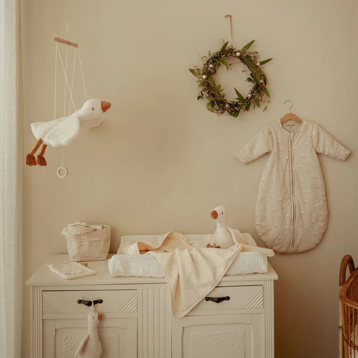 Little Dutch cos de depozitare din bumbac organic 15x15 cm 0m+ Little Goose