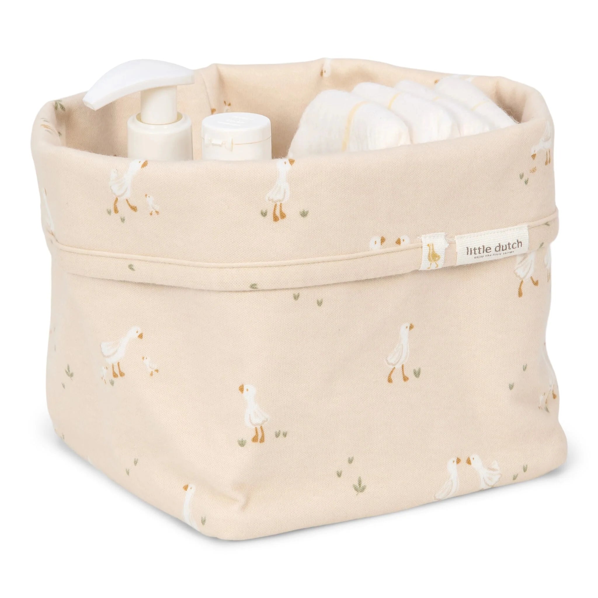 Little Dutch cos de depozitare din bumbac organic 15x15 cm 0m+ Little Goose