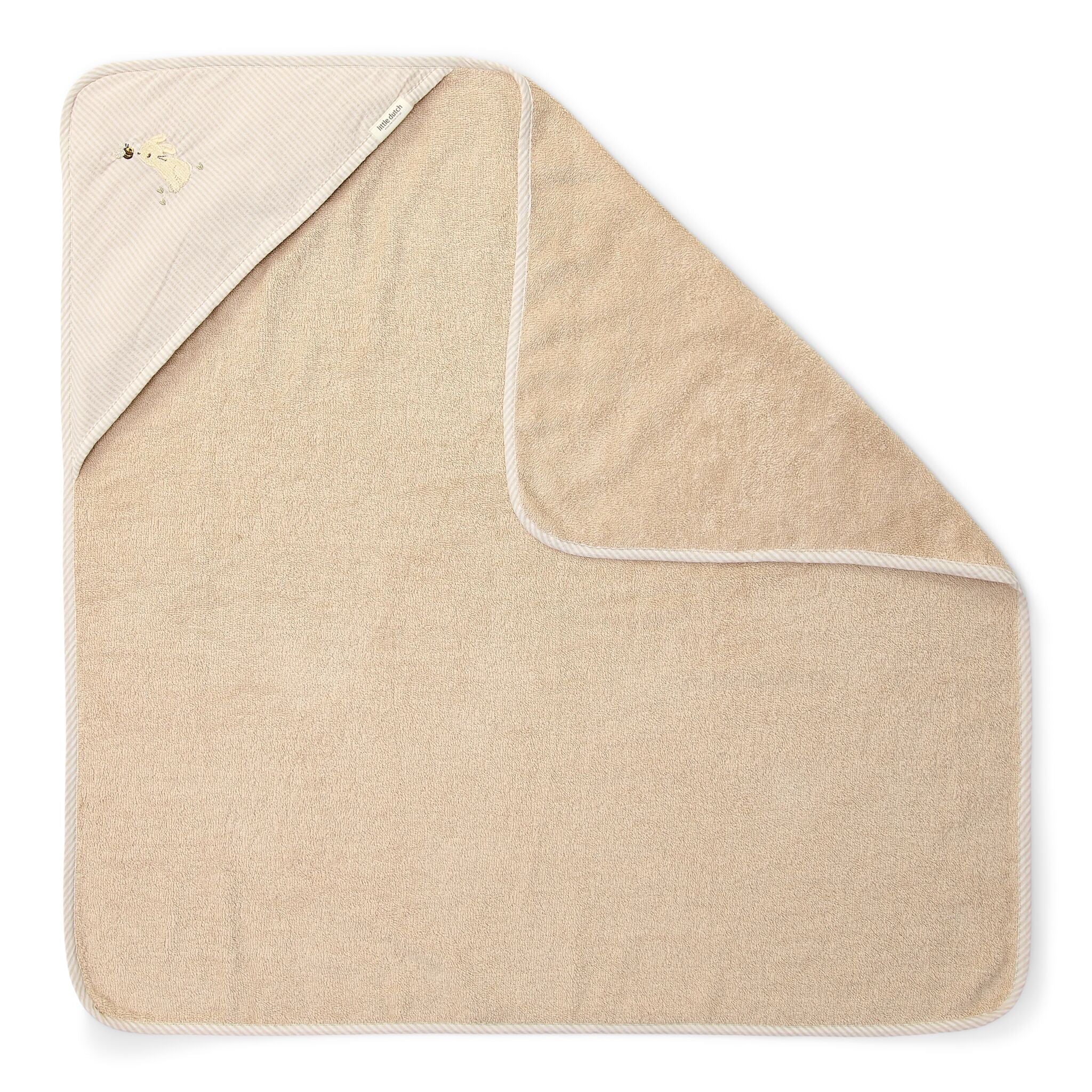 Little Dutch prosop cu gluga 75x75 cm 0m+ Newborn Naturals - Baby Bunny