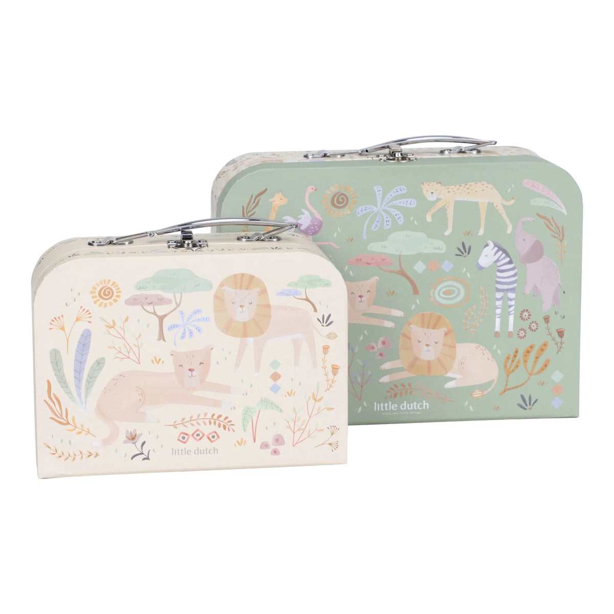 Little Dutch valiza decorativa set de 2 bucati 2 ani+ Safari Friends