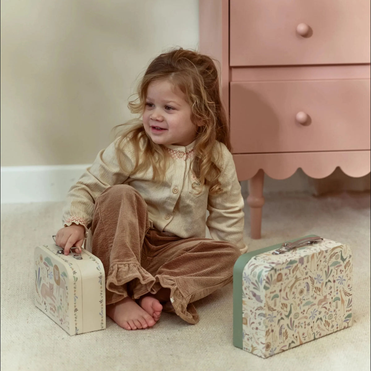Little Dutch valiza decorativa set de 2 bucati 2 ani+ Safari Friends