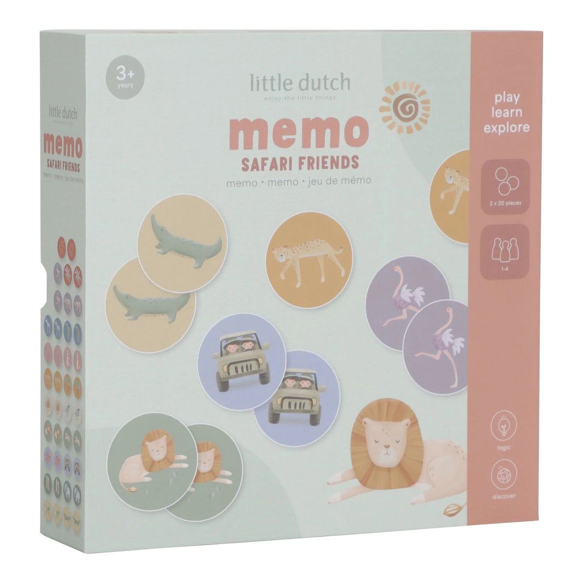 Little Dutch joc de memorie din carton FSC 3 ani+ Safari Friends Imagine principală a produsului