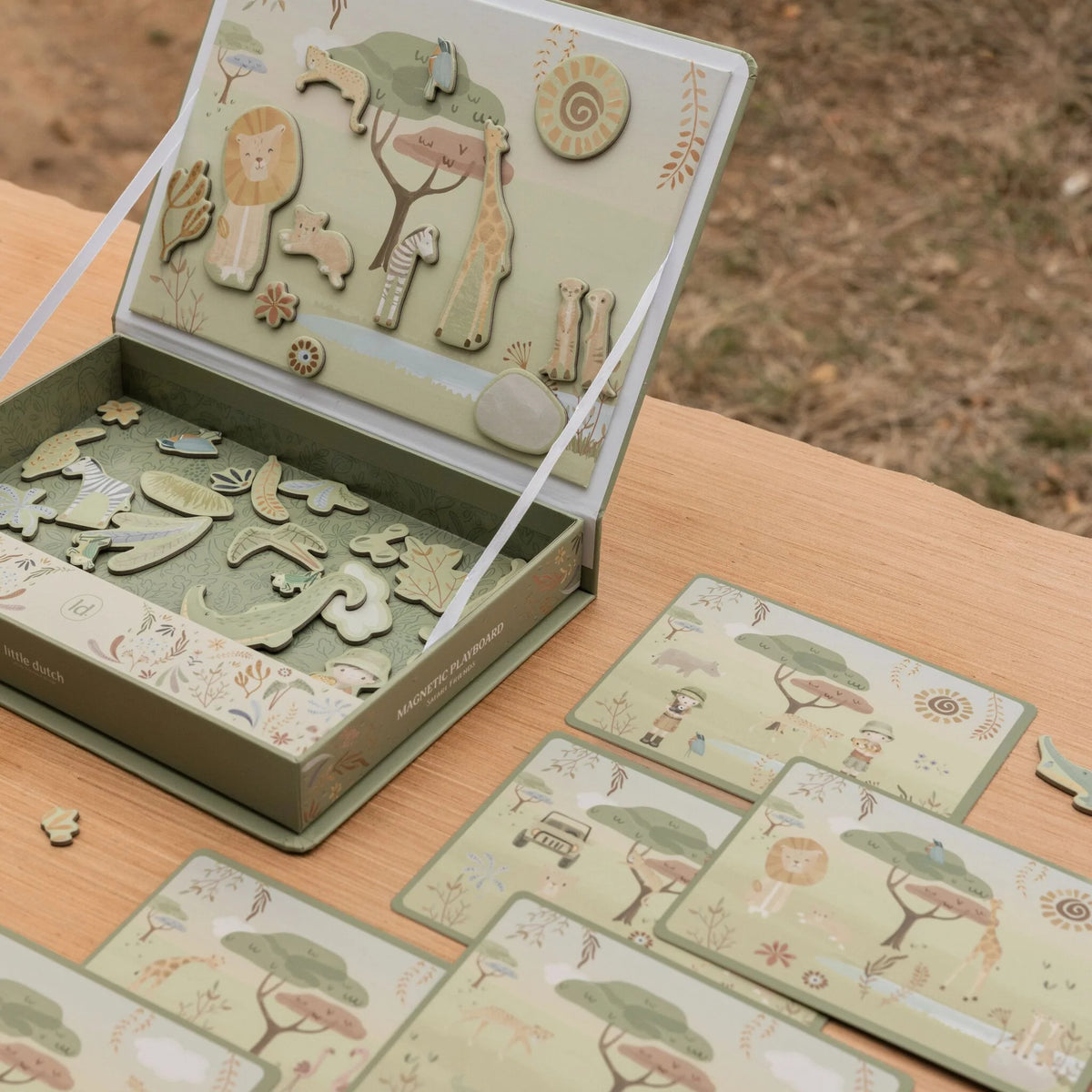 Little Dutch puzzle magnetic 3 ani+ Safari Friends Green