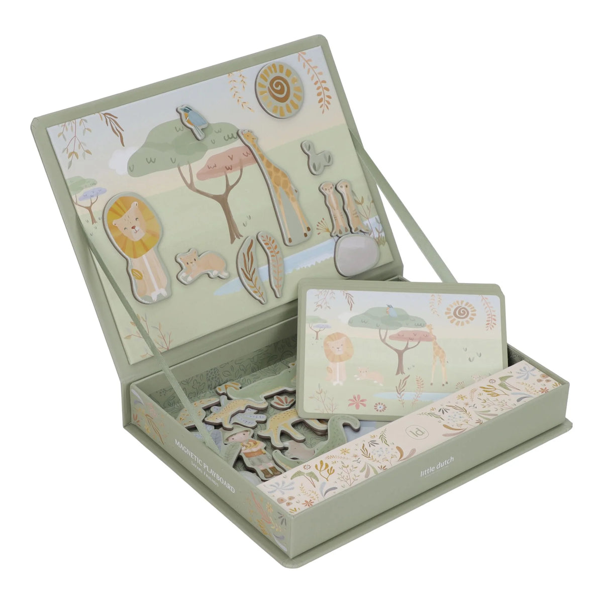 Little Dutch puzzle magnetic 3 ani+ Safari Friends Green