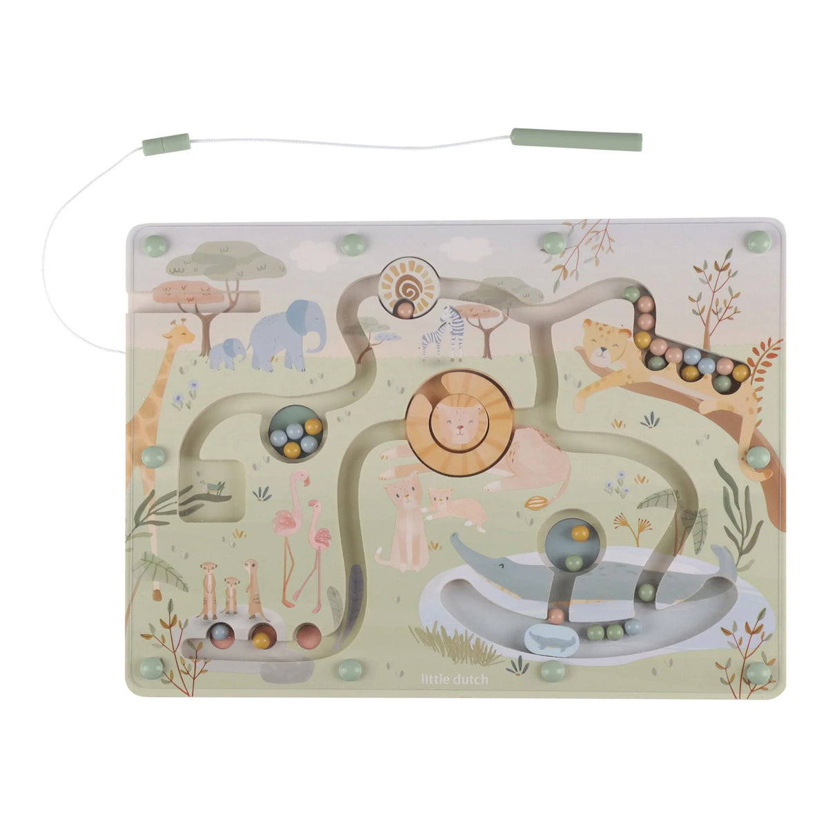 Little Dutch labirint magnetic din lemn FSC 18m+ Safari Friends