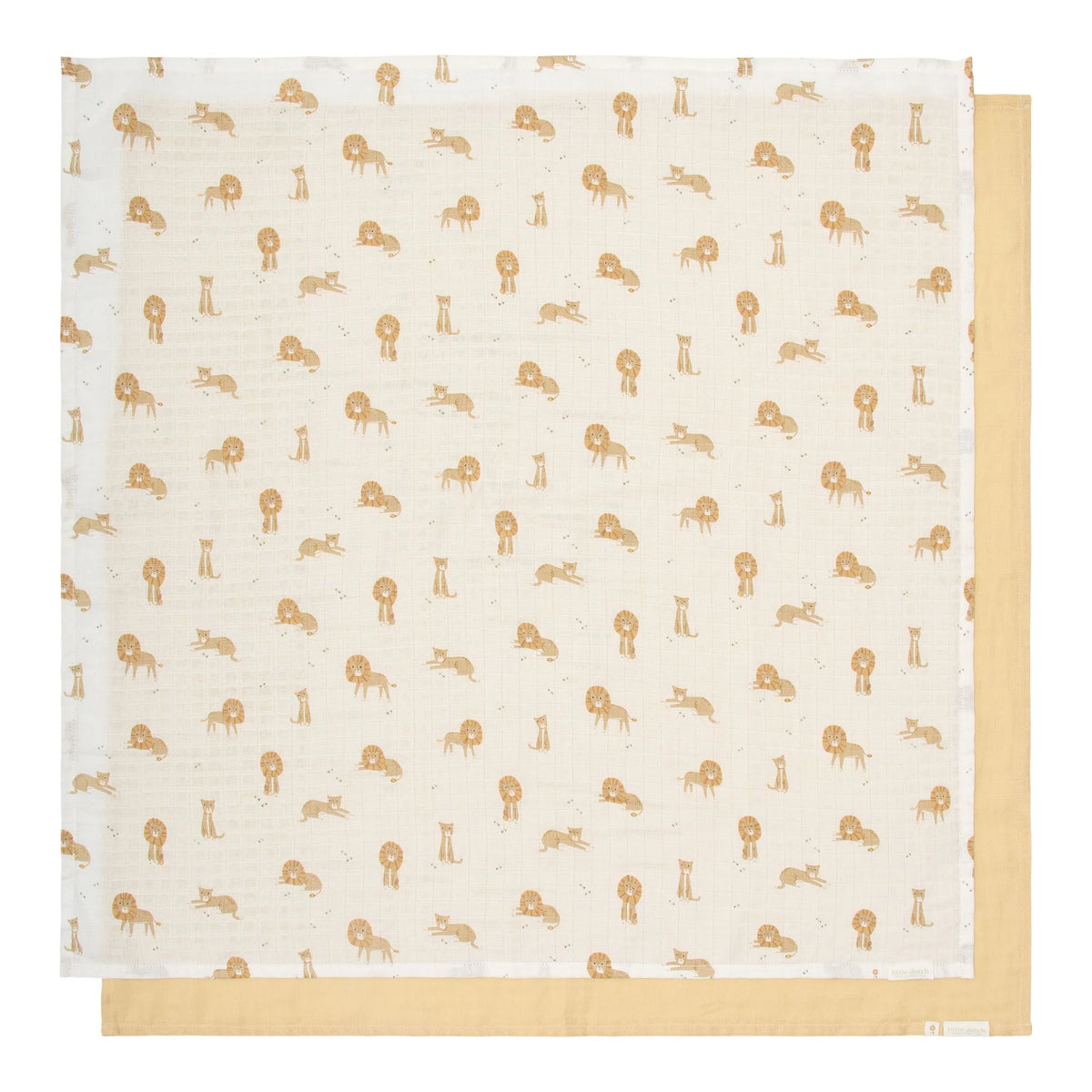 Little Dutch muselina din bumbac organic 70x70 cm 0m+ 2 buc Safari Leo