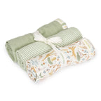 Little Dutch muselina din bumbac organic 70x70 cm 0m+ 3 buc Safari Wonders