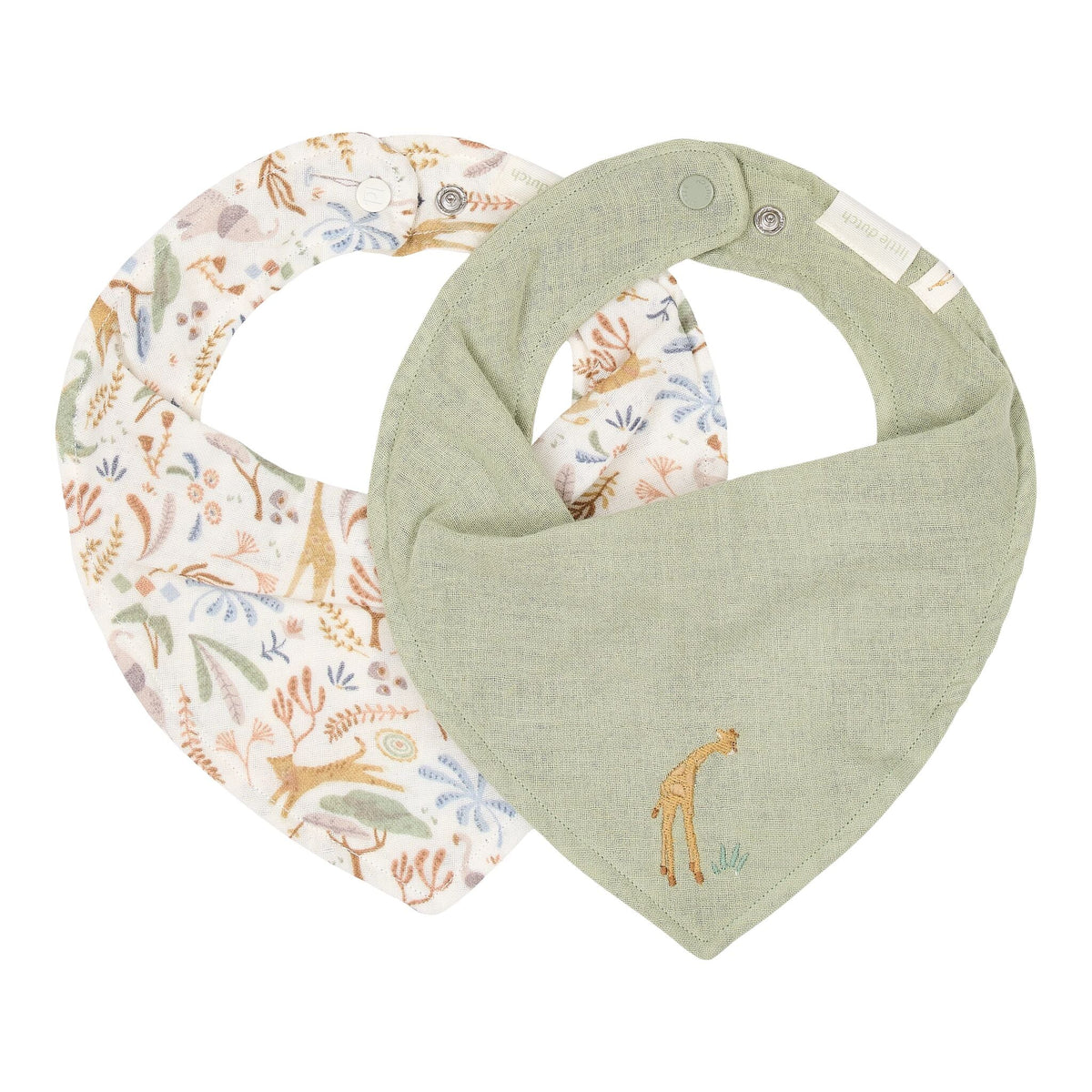 Little Dutch set baveta bandana 2 buc 0m+ Safari Wonders Green