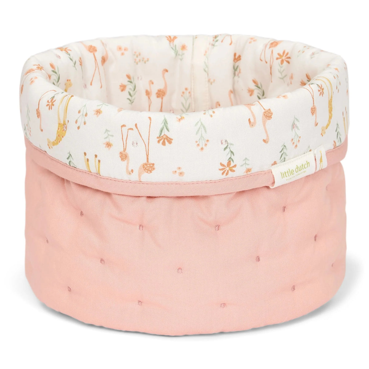 Little Dutch cos de depozitare rotund matlasat mediu 30x25 Blooming Safari
