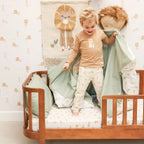 Little Dutch lenjerie pat din bumbac organic 140x110 cm 0m+ Safari Leo