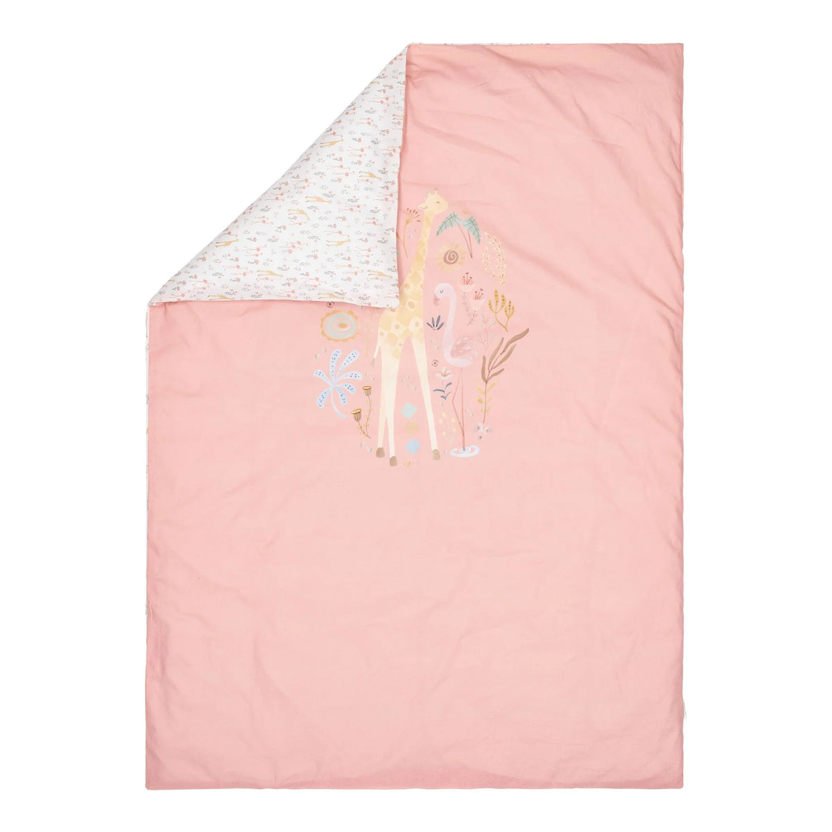 Little Dutch lenjerie pat din bumbac organic 140x110 cm 0m+ Blooming Safari