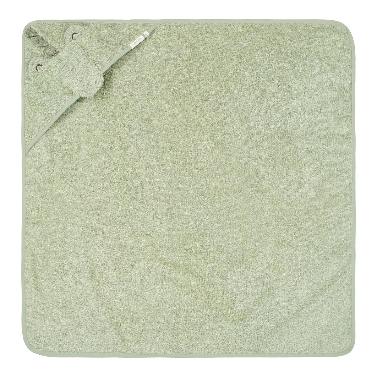 Little Dutch prosop cu gluga BBC organic 75x75 cm 0m+ Crocodil - Green