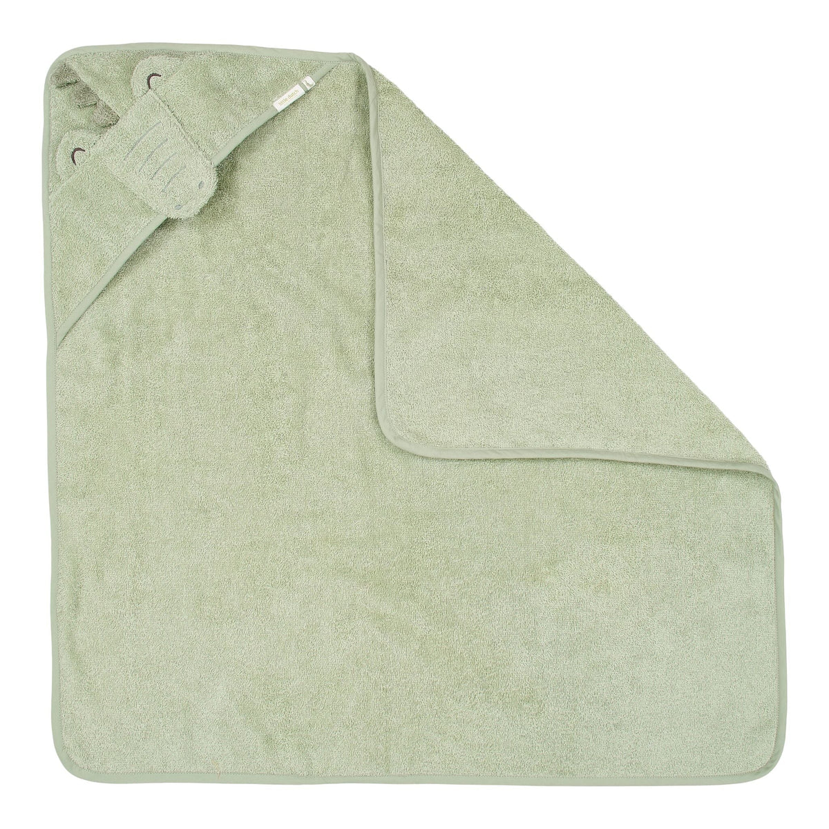 Little Dutch prosop cu gluga BBC organic 75x75 cm 0m+ Crocodil - Green