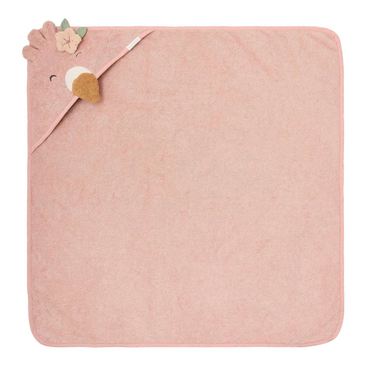 Little Dutch prosop cu gluga BBC organic 75x75 cm 0m+ Flamingo - Roz