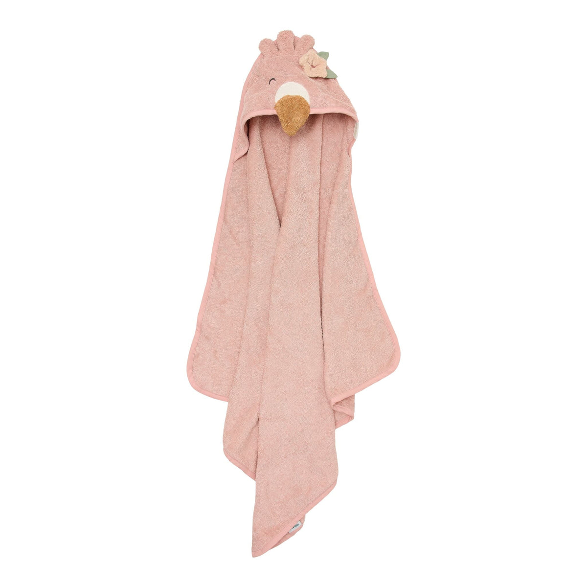 Little Dutch prosop cu gluga BBC organic 100x100 cm 0m+ Flamingo - Roz