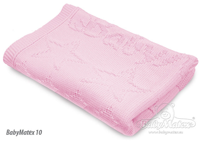 BabyMatex patura copii 75x100 cm cu model de stelute roz Imagine principală a produsului