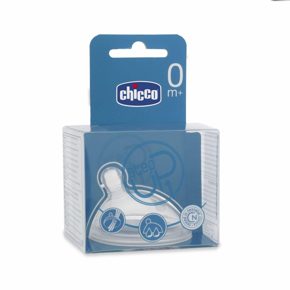 Chicco tetina silicon Step Up 1 flux mediu 0m+ 1 buc/set