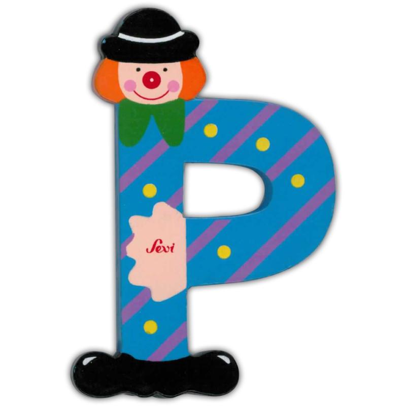 Sevi Litera din lemn cu clovn "P"