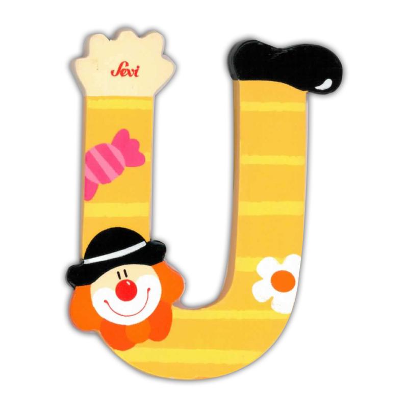 Sevi Litera din lemn cu clovn "U"