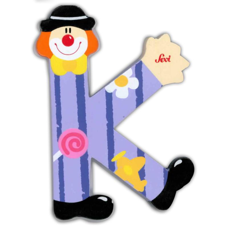 Sevi Litera din lemn cu clovn "K"