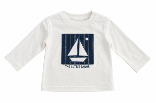 Mayoral bluza baieti cu broderie 0-18 luni Blanco cu vaporas