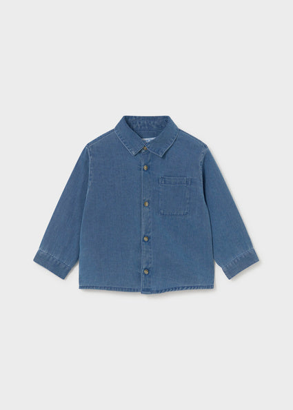 Mayoral camasa baieti cu maneca lunga denim 12-48 luni Denim mediu