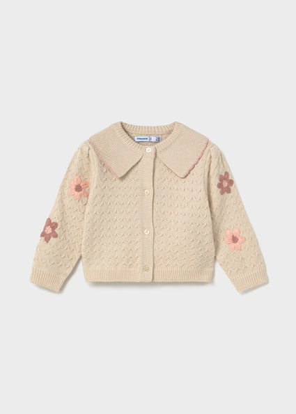 Mayoral cardigan fete cu flori 12-48 luni Milk vigoré