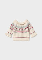 Mayoral pulover fete tricotat cu model 0-18 luni Ceramica cu floricele