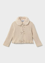 Mayoral cardigan fete cu guler blanita detasabil 12-48 luni Milk vigoré