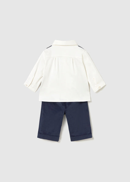 Mayoral compleu baieti 3 piese elegant cu papion 0-18 luni Navy Imagine secundară a produsului