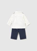 Mayoral compleu baieti 3 piese elegant cu papion 0-18 luni Navy