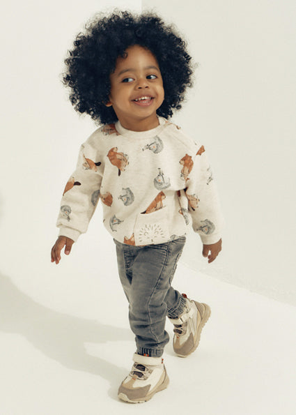 Mayoral blugi baieti jogger 12-48 luni Denim Gri Mediu