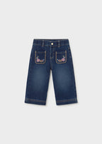 Mayoral pantaloni fete denim cu buzunare brodate 12-48 luni Denim inchis