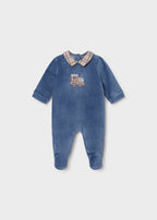 Mayoral salopeta baieti 0-18 luni Blueberry cu tractor