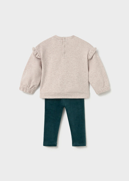 Mayoral compleu fete 2 piese set hanorac si colanti catifea 12-48 luni Nufar