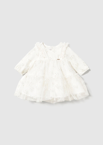 Mayoral rochita fete din tul cu imprimeu 0-18 luni Off-white