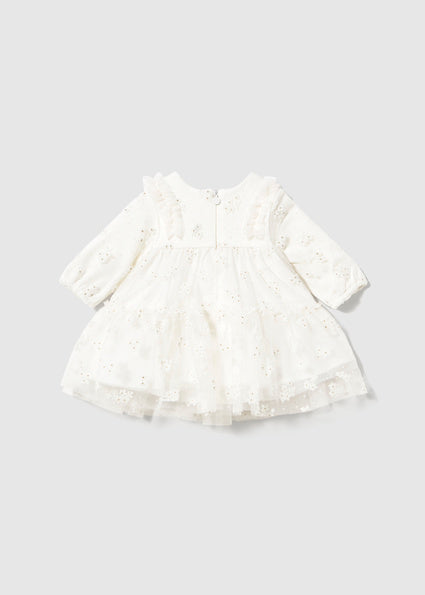 Mayoral rochita fete din tul cu imprimeu 0-18 luni Off-white