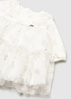 Mayoral rochita fete din tul cu imprimeu 0-18 luni Off-white