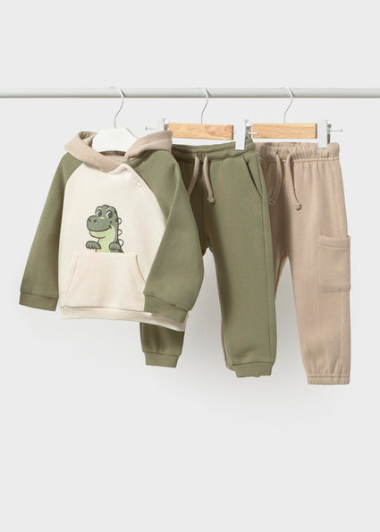 Mayoral compleu baieti 3 piese trening cu 2 pantaloni 12-48 luni Laurel cu dino