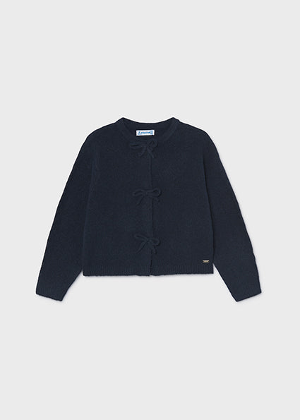 Mayoral cardigan fete din tricot cu fundite 2-10 ani Navy blue Imagine principală a produsului