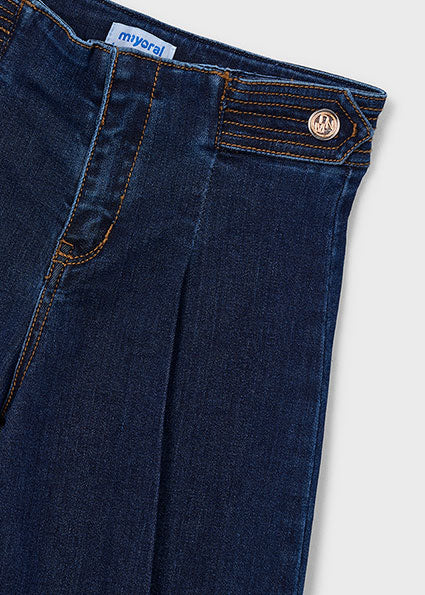 Mayoral pantaloni fete blugi wide leg 2-10 ani Denim super dark