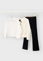 Mayoral compleu fete 3 piese colanti cu cardigan 5-10 ani Negru