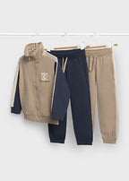 Mayoral compleu baieti 3 piese tip trening cu doi pantaloni 5-10 ani Hazelnut