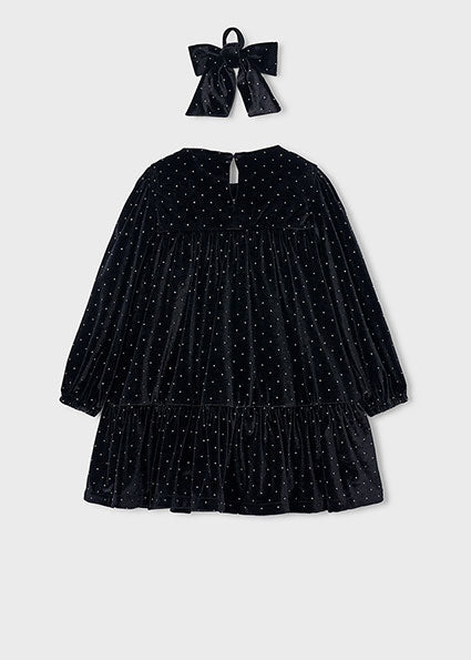 Mayoral rochita fete din catifea cu elastic de par 5-10 ani Negru
