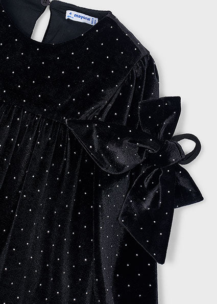 Mayoral rochita fete din catifea cu elastic de par 5-10 ani Negru
