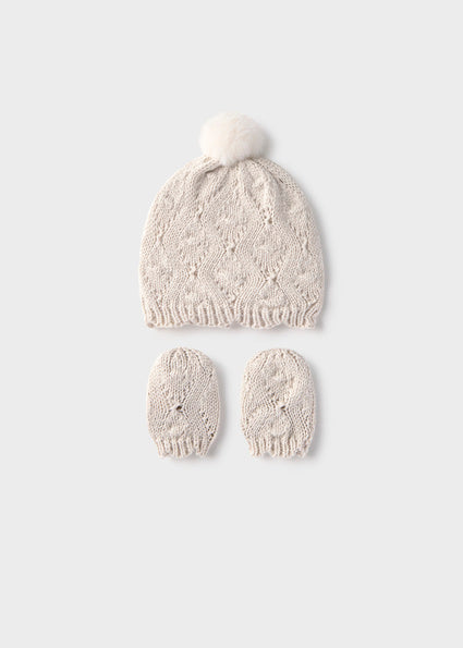 Mayoral set caciula si manusi fete 0-18 luni Milk vigoré